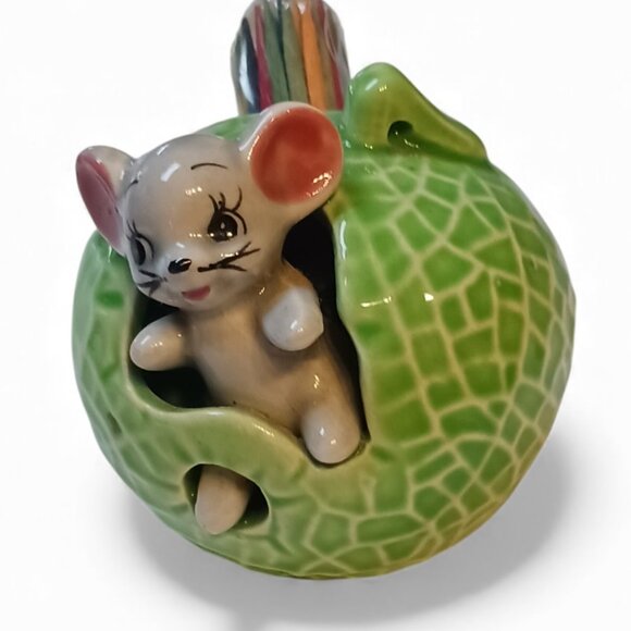 RARE! Vintage MCM Mouse Cabbage Toothpick Holder + Original Japan Tooth Picks - Picture 5 of 10